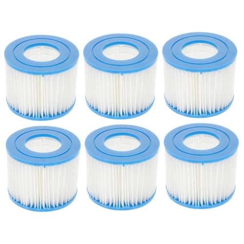 HOODANCOS 6 Stück Teiliges Poolfilterkartuschen Vi aus Pet und Vliesstoff Wiederverwendbar Effizienter Wasserfilter für Pool und Spa Wasserreinigung Kompatibel mit Bestway Pumpen von HOODANCOS