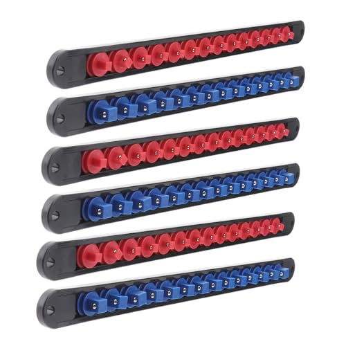 HOODANCOS 6 Stück Teiliges Steckschlüssel Organizer Steckschlüsselhalter Drehbar Stabiler Sleeve Rail Rack zur Werkzeugaufbewahrung für Werkstatt und Heimwerker von HOODANCOS