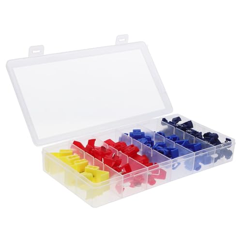 HOODANCOS 65 Stück Teiliges T Förmiges Schnellverbinder Kit für Elektrische Kabelverbindungen Isolierte Drahtanschlüsse Einfach zu Bedienen für Auto und DIY Projekte Zuverlässige Mehrfach von HOODANCOS