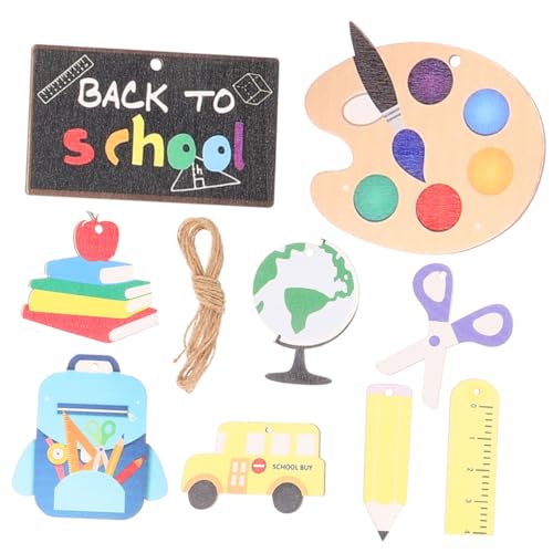 HOODANCOS 9 Stück Teiliges Back To School Banner mit Klaren Motiven Bunte Langlebige Schulanfang Dekoration für Klassenzimmer Türen und Fenster Einfache Anbringung Geeignet für Schulanfang von HOODANCOS