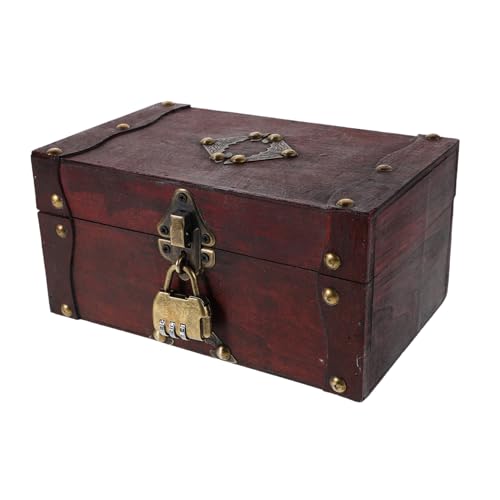 HOODANCOS Abschließbare Retro Schmuckaufbewahrungsbox mit Europäischem Vintage Design Stelligem Zahlenschloss Stilvoller Holz Organizer für Schmuck und Andenken Quadratische HOODANCOS Abschließbare Retro Schmuckaufbewahrungsbox mit Europäischem Vintage Design Stelligem Zahlenschloss Stilvoller Holz Organizer für Schmuck und Andenken Quadratische von HOODANCOS