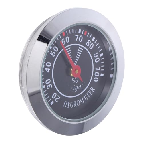 HOODANCOS Analoges Mechanisches Zigarren hygrometer Rundes Humidor feuchtigkeitsmessgerät für Zigarrenschachteln Violin Instrumentenkoffer Batteriefrei Schwarz Handlich und Präzise von HOODANCOS