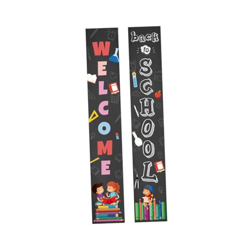 HOODANCOS Back To School Banner aus Polyester Stoff Langlebig und Wiederverwendbar Hängende Willkommensgirlande für Klassenzimmer Türen und Garten Dekoratives für Schulanfang und von HOODANCOS