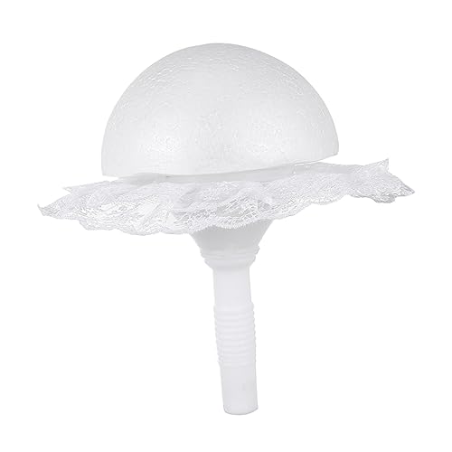 HOODANCOS Blumenstraußhalter mit Halbkugel und Spitzenbesatz Leichter Praktischer Brautstrauß Griff für DIY Hochzeitssträuße Halbkugel mit Weißer Spitze Vielseitig Einsetzbar von HOODANCOS