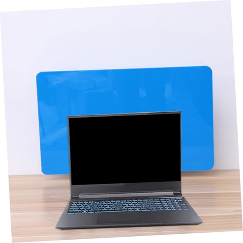 HOODANCOS Büro Acryl Trennwand Blau mit Klammern Schreibtisch Sichtschutz Desktop Raumteiler für Private Arbeitsbereiche Einfache Installation Stilvolle Bürodekoration von HOODANCOS
