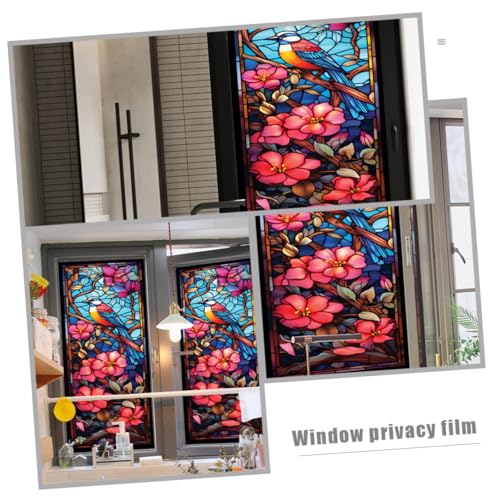 HOODANCOS Bunte Statische Haftfolie Fensterfolie mit Vogel Blumenmotiv Selbsthaftend Blickdicht Zuschneidbar PVC fensterdekoration für Bad Büro und Zuhause ohne Klebstoff Leicht Anzubringen HOODANCOS Bunte Statische Haftfolie Fensterfolie mit Vogel Blumenmotiv Selbsthaftend Blickdicht Zuschneidbar PVC fensterdekoration für Bad Büro und Zuhause ohne Klebstoff Leicht Anzubringen von HOODANCOS