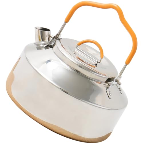 HOODANCOS Camping Wasserkocher Whistling Kettle für Outdoor Ergonomischer Griff Leicht und Tragbar für Teezubereitung und Kochen Unterwegs von HOODANCOS