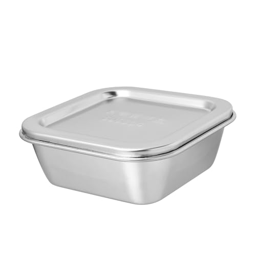 HOODANCOS Edelstahl Behälter Quadratisch mit Deckel Langlebige Aufbewahrungsbox für Butter Lebensmittelecht Leicht zu Reinigen Geruchsneutral für Küchenlagerung HOODANCOS Edelstahl Behälter Quadratisch mit Deckel Langlebige Aufbewahrungsbox für Butter Lebensmittelecht Leicht zu Reinigen Geruchsneutral für Küchenlagerung von HOODANCOS