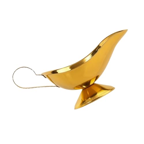 HOODANCOS Edelstahl Sauce Boat für Steak Soßen und Salatdressings Vielseitiger Condiment Server Eleganter und Stabiler Saucenkrug für Restaurant und Zuhause Rostfrei Goldfarben von HOODANCOS