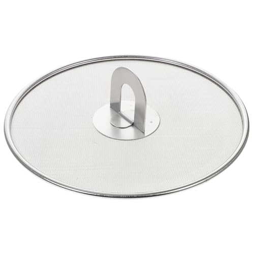 HOODANCOS Edelstahl Spritzschutzdeckel mit Silikongriff Feinmaschiges Öl spritzschutzsieb Ölabweisender Topfdeckel Wiederverwendbar Praktischer Küchenschutz für Bratpfannen und Töpfe von HOODANCOS