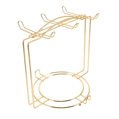 HOODANCOS Edelstahl Tassenhalter und Tellerregal Gold Platzsparender Küchenorganizer für Kleine Teller Multifunktionaler Schrank Arbeitsplattenständer Geeignet für Kaffee Espressotassen von HOODANCOS