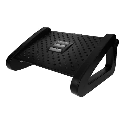 HOODANCOS Fußstütze aus Kunststoff unter dem Schreibtisch Stühle Fußstütze für unter Schreibtisch einstellbar fußschemel büromöbel Verstellbarer Fußhocker Tritthocker fürs Büro Plastik Black von HOODANCOS
