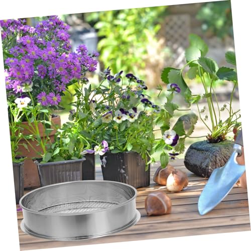 HOODANCOS Gartensieb aus Edelstahl mit Glatten Kanten Bodensieb für Erde Sand Steine Vielseitiges Kompostsieb Effiziente Trennung von Partikeln im Outdoor gartenbereich von HOODANCOS