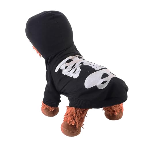 HOODANCOS Halloween Haustierkostüm Leuchtendes Skelett-Design für Kleine Hunde und Katzen Komfortable Baumwollkleidung mit Sicherem Freiem Bewegungsgefühl für Party Festival und Fotosession HOODANCOS Halloween Haustierkostüm Leuchtendes Skelett-Design für Kleine Hunde und Katzen Komfortable Baumwollkleidung mit Sicherem Freiem Bewegungsgefühl für Party Festival und Fotosession von HOODANCOS