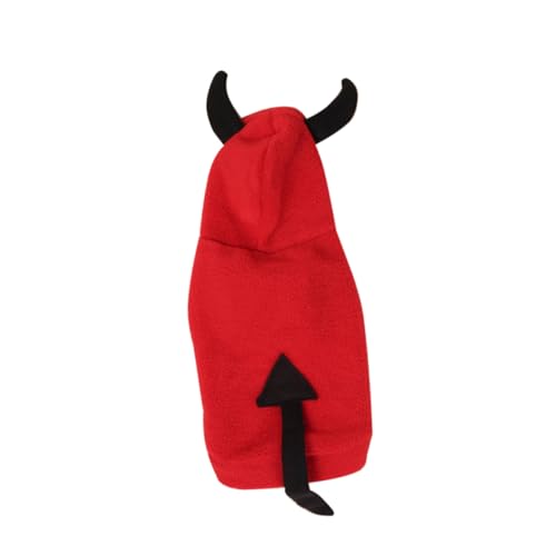 HOODANCOS Halloween Hundemantel Teufel Kostüm für Haustiere Kuschelig Bequemes Party-Outfit für Welpen Langlebige Verkleidung für Hunde für Halloween-feiern und Festtage HOODANCOS Halloween Hundemantel Teufel Kostüm für Haustiere Kuschelig Bequemes Party-Outfit für Welpen Langlebige Verkleidung für Hunde für Halloween-feiern und Festtage von HOODANCOS