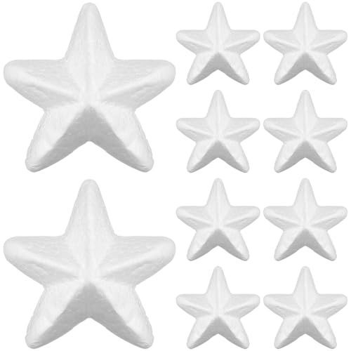HOODANCOS Handwerk Schaumstoff Sterne 10 Stück Stern-förmigen Polystyrol Schaumstoffkugeln für Kunst und Handwerk DIY Ornamente und Dekorationen Weiß 2 Zoll HOODANCOS Handwerk Schaumstoff Sterne 10 Stück Stern-förmigen Polystyrol Schaumstoffkugeln für Kunst und Handwerk DIY Ornamente und Dekorationen Weiß 2 Zoll von HOODANCOS