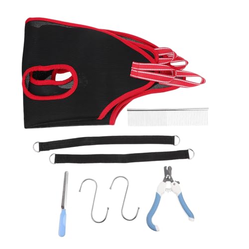 HOODANCOS Haustier Nagelknipser mit Hängematte für Katzen und Kleine Hunde Inklusive Krallenschleifer und Kamm Stabil und Platzsparend Einfache Befestigung für Fell Nagelpflege zu Hause von HOODANCOS