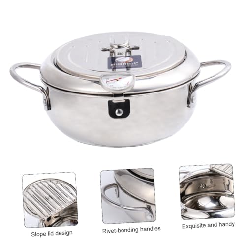 HOODANCOS Hochwertiger Frittierpot mit Ölfilter und Thermometer Mini Fritteuse für Induktionsherd und Gasherd für Köstliche Frittierte Speisen von HOODANCOS