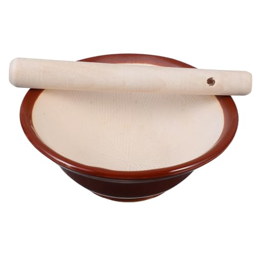 HOODANCOS Keramik Schale mit Holzstößel Traditionelle Mahl und Gewürzschale Sicherer Küchenstampfer aus Keramik für Knoblauch Ingwer Gewürze Stilvolles Design HOODANCOS Keramik Schale mit Holzstößel Traditionelle Mahl und Gewürzschale Sicherer Küchenstampfer aus Keramik für Knoblauch Ingwer Gewürze Stilvolles Design von HOODANCOS