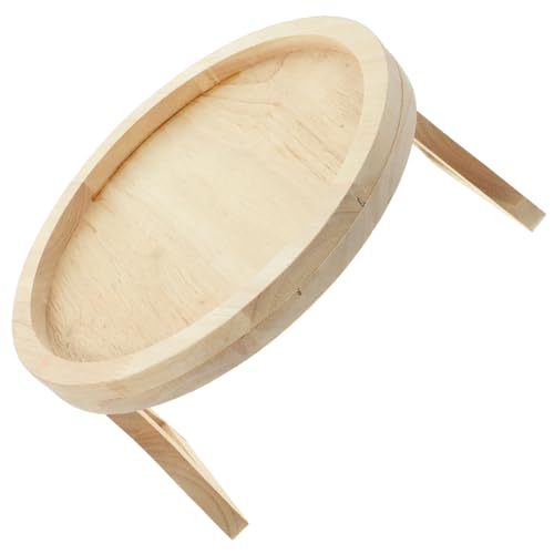 HOODANCOS Klappbares Sofa Tablett aus Holz Rundes Ablagetablett mit Erhöhtem Rand Platzsparend Multifunktional Kompakt Leicht zu Reinigen als Couch Armlehnen Tablett für Snacks und Getränke von HOODANCOS
