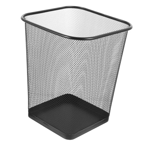 HOODANCOS Metallischer Mesh Abfallkorb Schwarzer für Büro Schlafzimmer und Wohnzimmer Eleganter Geruchshemmender Mülleimer für Küchen und Arbeitsplätze von HOODANCOS