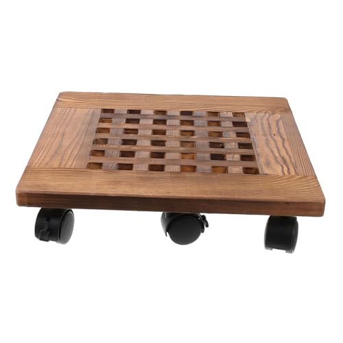 HOODANCOS Mobiler Pflanzenroller aus Massivem Material mit Verstärkten Lenkrollen und Diagonalbremse Robuster Blumentopf untersetzer Hohe Tragfähigkeit Kratzfester Pflanzentopfhalter für von HOODANCOS