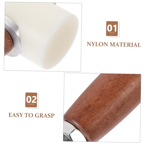HOODANCOS Nylon Mallet Hammer mit Holzgriff Stoßdämpfender DIY Ledergravur Hammer für Lederhandwerk Präzises Druckwerkzeug Langlebig und Komfortabel Werkzeug für Lederverarbeitung von HOODANCOS