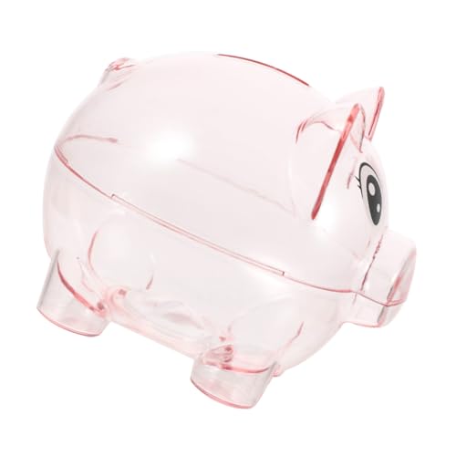 HOODANCOS Plastik Spardose für Mädchen Große Piggy Bank Niedliche Schwein Münzbox Transparent Pig Form Sparbüchse für Geburtstag Weihnachten und Feiertage von HOODANCOS