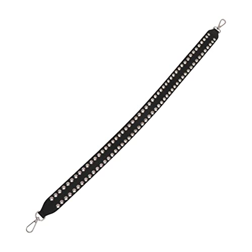 HOODANCOS Punk Umhängetasche Mit Breitem Riemen Und Nieten Für Schwarz Für Uni Büro Und Freizeit Stylisches Accessoire Mit Doppelter Nietenreihe Und Robustem Design von HOODANCOS
