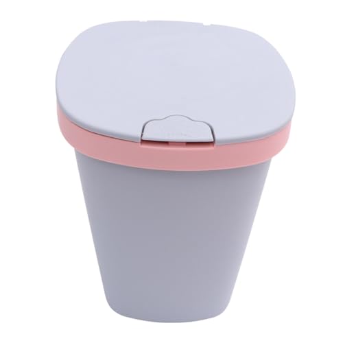 HOODANCOS Push button Mülltonne mit Deckel Großer Quadratischer Abfalleimer aus Langlebigem Kunststoff Geräuschloser Papierkorb für Küche Wohnzimmer Stilvoller Mülleimer in Nordischem von HOODANCOS