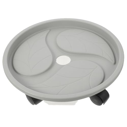 HOODANCOS Rollbarer Pflanzenständer mit lenkrollen Pflanzentopf untersetzer aus Stabilem Kunststoff Runde Pflanzschale mit Wasserreservoir Tragbar für Große Blumentöpfe und Bonsai von HOODANCOS