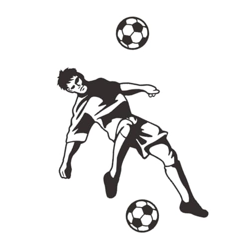 HOODANCOS Selbstklebende Fußball Wandaufkleber Langlebige Tapepapier Deko für Kinderzimmer Einfach Anzubringen Entfernen Geeignet für Glatte Oberflächen Fußball Wandbild von HOODANCOS