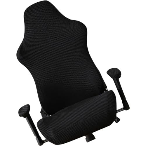 HOODANCOS Stretch Gaming Stuhlbezug Waschbar Ergonomisch Dehnbar für Computer und Bürostühle Schwarz von HOODANCOS