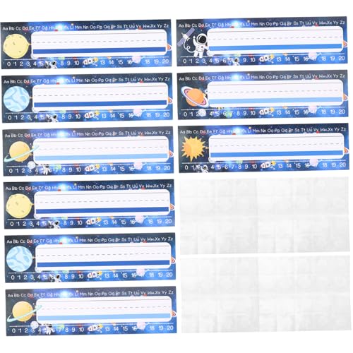 HOODANCOS Teiliges Beschreibbarer Schulnamensschilder für Schreibtisch mit Klebepunkten Papier Nameplates für Klassenzimmer Vielseitig Verwendbar für Schulanfang Büro und Dekoration von HOODANCOS