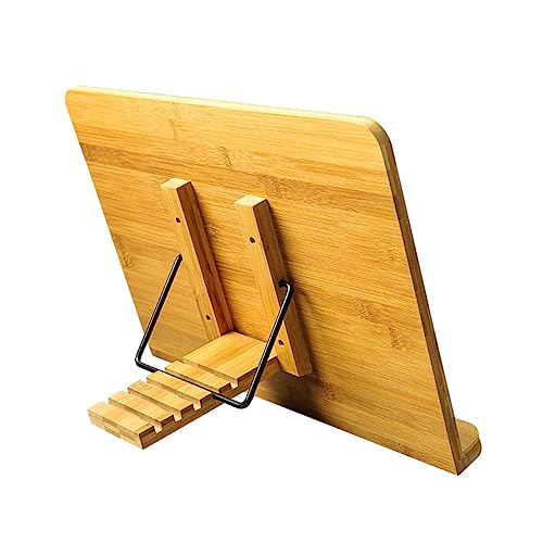 HOODANCOS Verstellbarer Holz Buchständer mit Faltmechanismus Multifunktionale Lese und Zeichenhilfe für Tablets und Notenblätter für Zuhause oder Büro von HOODANCOS
