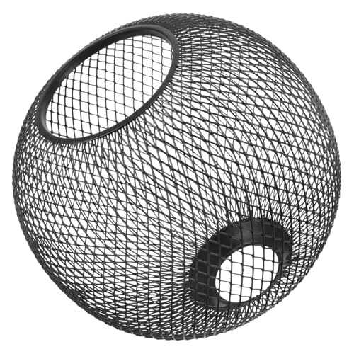 HOODANCOS Vintage Metallgitter Lampenschirm Kugelform Schwarz Hohl Aushöhlen Deckenlampe für Wohnzimmer Bar Restaurant DIY Lichtgestaltung von HOODANCOS