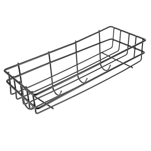 HOODANCOS Wandregal ohne Bohren aus Schwarzem Metall Wasserdichtes Aufbewahrungsregal mit Hohlraum Design für Badezimmer und Küche Platzsparend und Rostfrei Einfache Montage von HOODANCOS