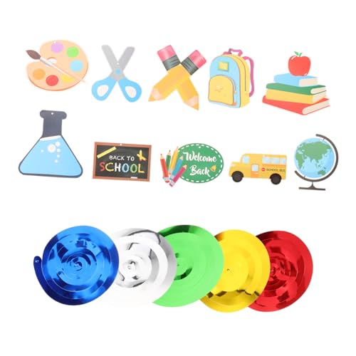 HOODANCOS Willkommensbanner Schulstart Deko Spiralförmige Hängende Dekoration für Klassenzimmer Party Feier Schulanfang Innen Außen von HOODANCOS