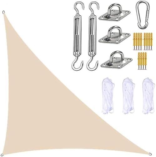 Garten Im Freien Rechtswinkel Dreieck Schatten Segel Uv -Block Blockdach(Size:4x4x5.7m,Color:Beige) von HOOJUEAN