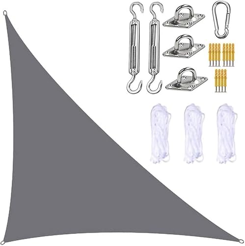 Garten Im Freien Rechtswinkel Dreieck Schatten Segel Uv -Block Blockdach(Size:4x4x5.7m,Color:Grey) von HOOJUEAN