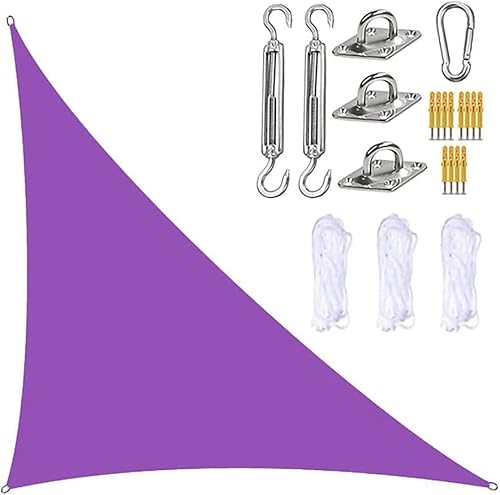 Garten Im Freien Rechtswinkel Dreieck Schatten Segel Uv -Block Blockdach(Size:4x4x5.7m,Color:Purple) von HOOJUEAN