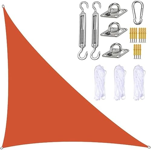 Garten Im Freien Rechtswinkel Dreieck Schatten Segel Uv -Block Blockdach(Size:5x5x7.1m,Color:Orange) von HOOJUEAN