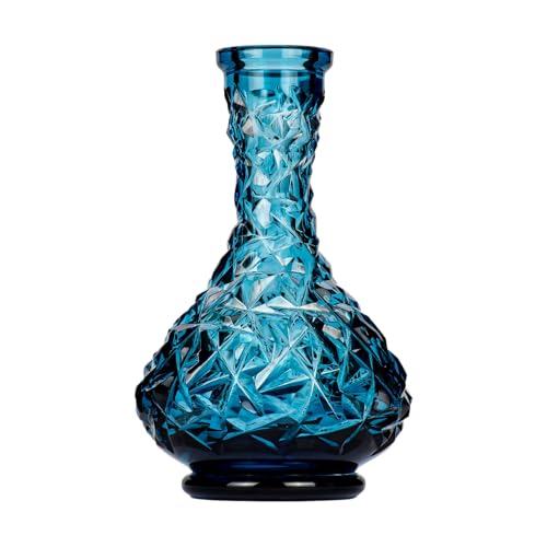 HOOKAiN Caesar Crystal - Bowl - Hochwertige handgeblasene Glasbowl aus Tschechien - Luxuriöse Qualität in exklusiven Farben für Steckbowl Shishas (Drop Rock Blue) von HOOKAiN