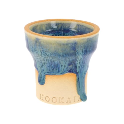 POT Mehrloch Shisha Kopf aus Stoneware – Hochwertiger Keramikkopf von Hookain für perfekte Hitzeverteilung, 10–13g Depot, Handmade in Spanien (Cool Wave) von HOOKAiN