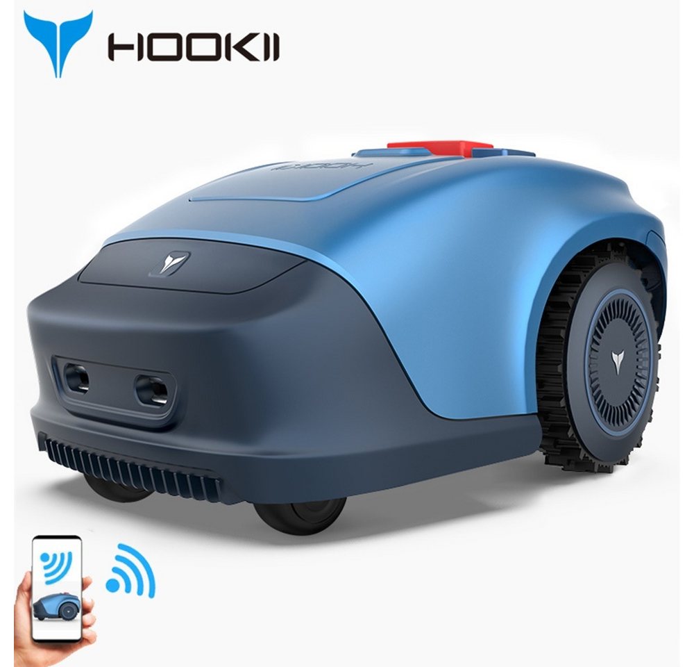 HOOKII Rasenmähroboter Schneiden des KI-Logiksystems, 4400-mAh-Hochladeakku und Ladestation, bis 1000 m² Rasenfläche, (Regensensor, Wasserdicht Nach IPX5, Diebstahlsicherung), Mehrere Mähmodi (WIFI/4G/Bluetooth/App Steuerung) von HOOKII