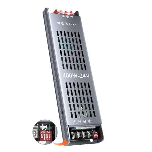 HOOLED 24v LED Netzteil 16,6 A 400W Dimmbares Netzteil LED Trafo 24v mit 5 Modi Schaltkreisschutz 220-240V AC zu DC Niederspannung 24V Für Streifen HOOLED 24v LED Netzteil 16,6 A 400W Dimmbares Netzteil LED Trafo 24v mit 5 Modi Schaltkreisschutz 220-240V AC zu DC Niederspannung 24V Für Streifen von HOOLED