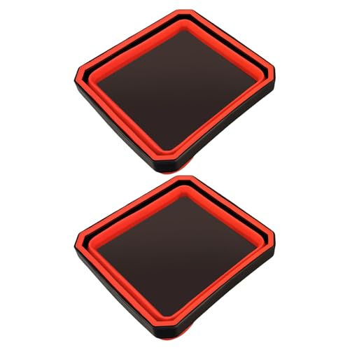 2pcs Silikon Faltbare Magnetische Kleine Metallteile Tablett Zum Organisieren Von Schraubenschrauben Und Waschmaschinen Werkzeugträger Schalen Faltbare Werkzeug Organisatoren von HOOLRZI