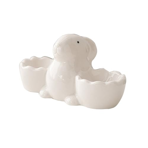 Charm Hasen Eierbecher Keramik Eiertablett weich gekochte Eier Halter bringen Spaß zu Ihrer Morgenroutine Haseneier Zubehör von HOOLRZI