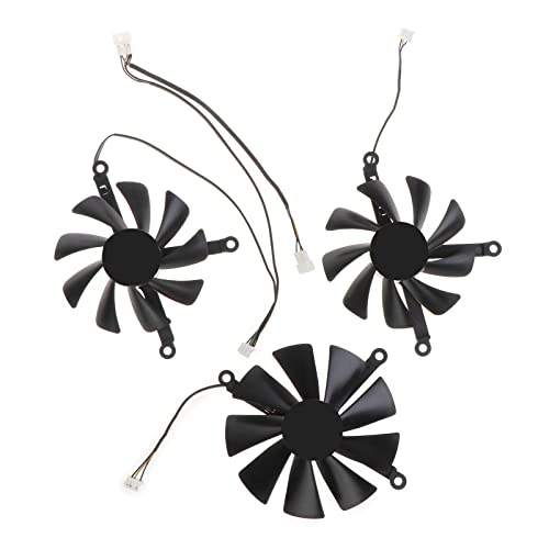 HOOLRZI 3 Stücke DC10H12D9-C Lüfter Für RX5700XT 5700 III UItra XFX 5600 XT 6 Grafikkarte Kühler Gpu Fan Ersatz 4pin Video Karten Fan 3 Stücke Neue FDC10U12S9-C von HOOLRZI