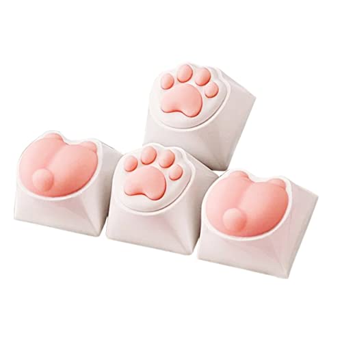 HOOLRZI 4 Stück Süße Katzen Tastenkappe Für MX Schalter Mechanische Tastaturen Silikon Katzenklaue Katzen Tastenkappen Katzen Tastenkappen von HOOLRZI
